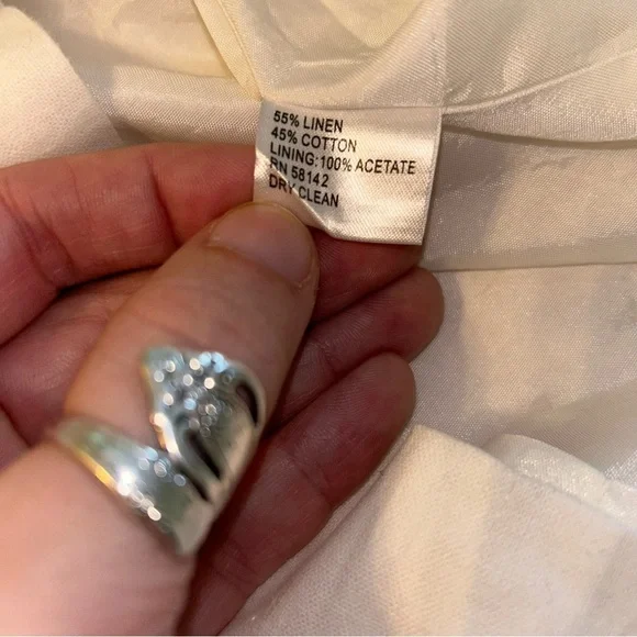 Maggy London white linen blend sleeveless dress with cutout embroidery size 2 - Picture 7 of 12